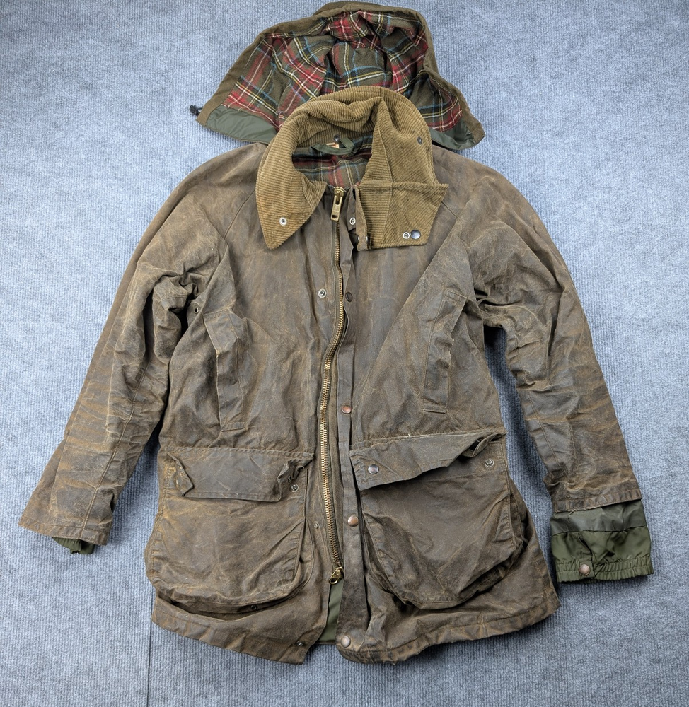 Hoggs of Fife Oiled Jacket Mens Medium Hunting Scot Flannel Lined Vintage Waxed