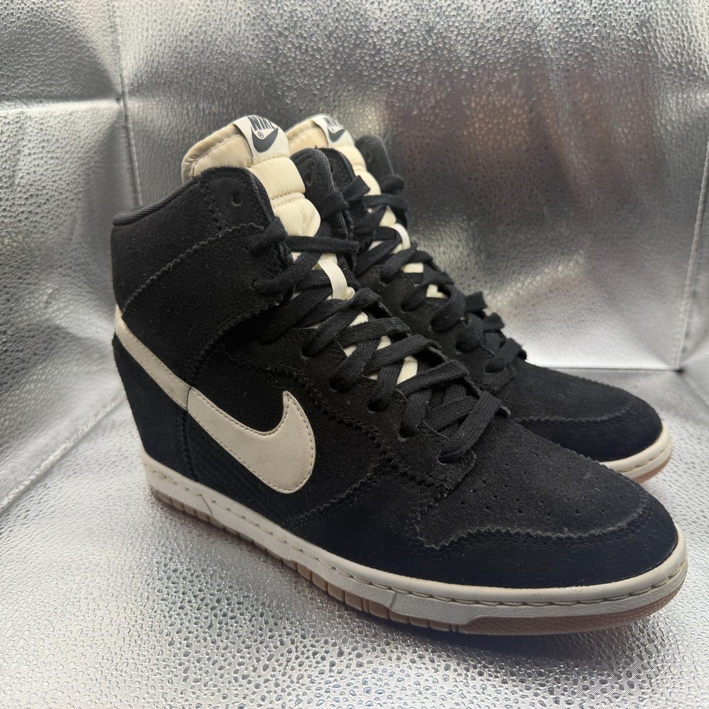 Size 10 Nike Dunk Sky High Black Gum Womens Athletic Sneakers 528899-002