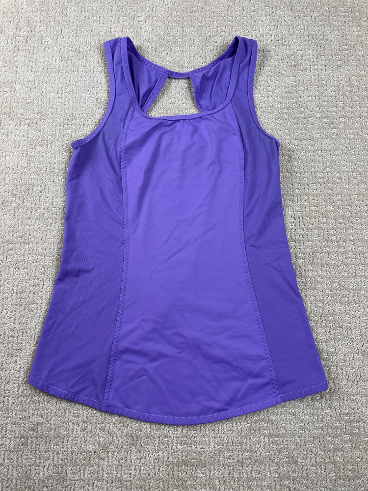 Lululemon Tank Top Womens Size 2 Run Speed Squad Open Back Split Purple Stretch