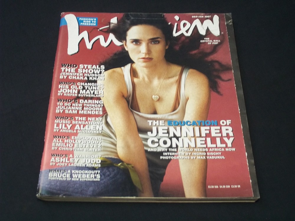 2007 DECEMBER INTERVIEW MAGAZINE - JENNIFER CONNELLY FRONT COVER - H 7579