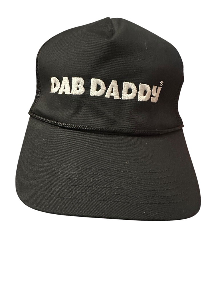 Dab Daddy Black White Trucker Snapback Hat for Men  