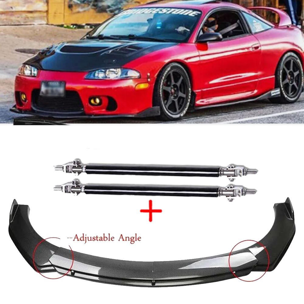 Carbon Fiber Style Front Bumper Lip Chin Spoiler For Mitsubishi Eclipse GSX Body
