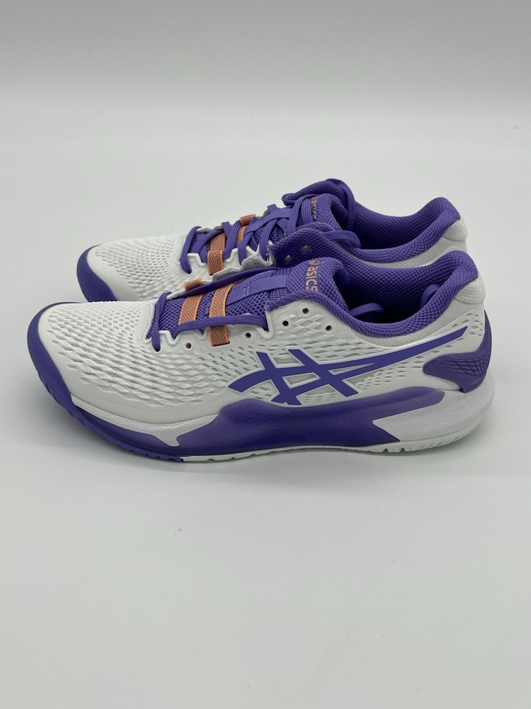 ASICS Gel-Resolution 9 Womens Wide Tennis Shoes Size 8.5 White Amethyst