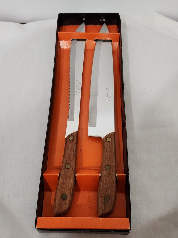 Caesar’s Two Stainless Steel Gourmet Knives Japan Unused Boxed Set