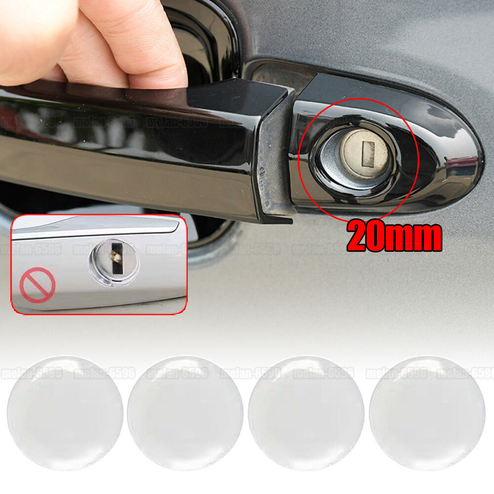 4pcs Clear Car Door Lock Keyhole Protector Covers Anti-Dust Accessories
