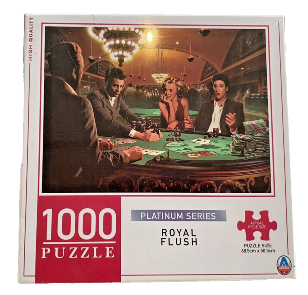 1000 Puzzle Royal Flush Elvis Presley Marilyn Monroe James Dean Humphrey Bogart