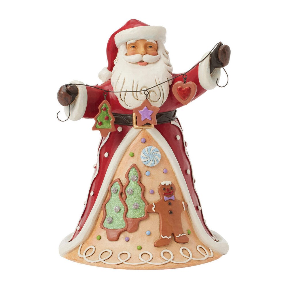 Sugar Cookie Charms Gingerbread Santa Holding Festive Cookies  