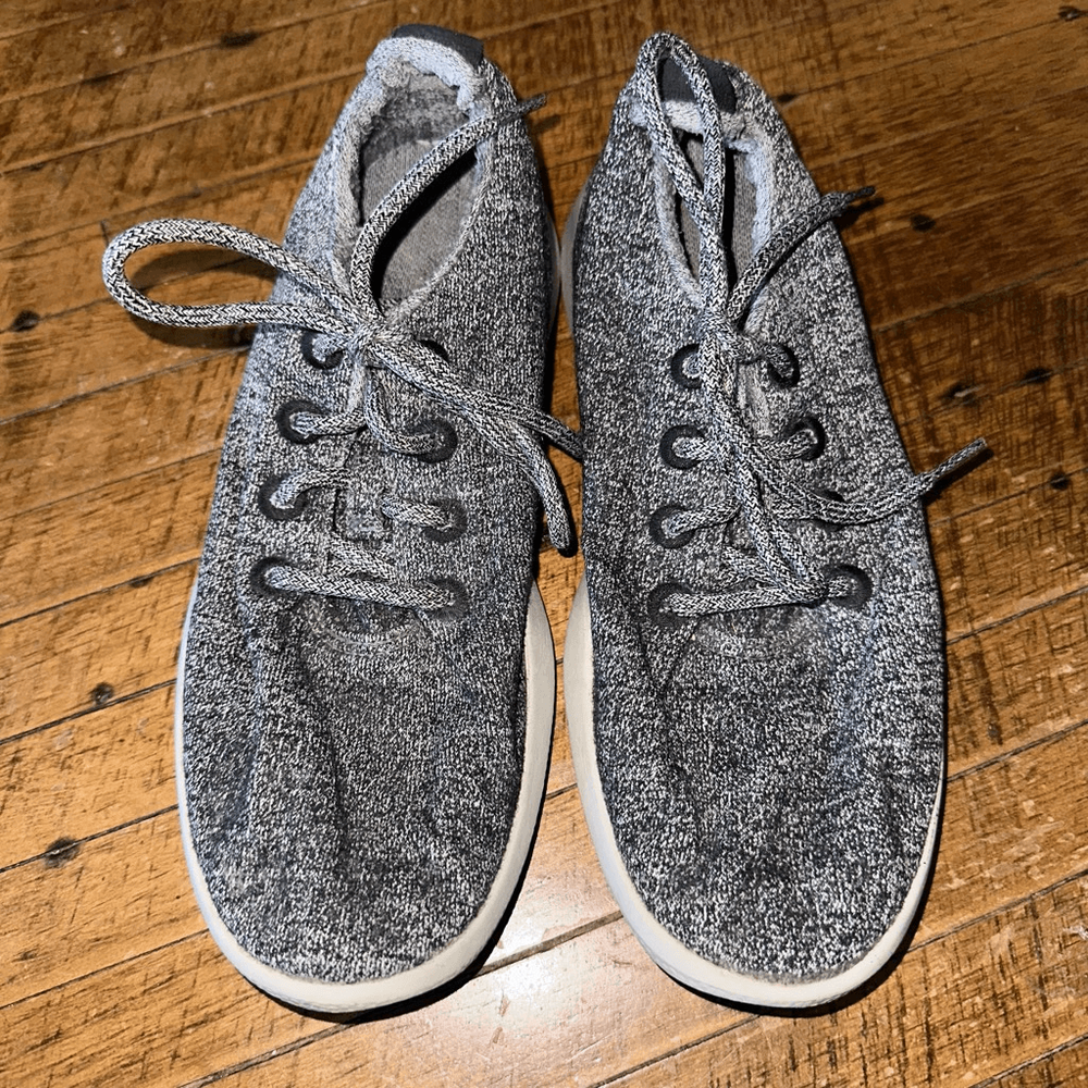 Allbirds gray wool lace-up trainers size 10 for men tennis shoes