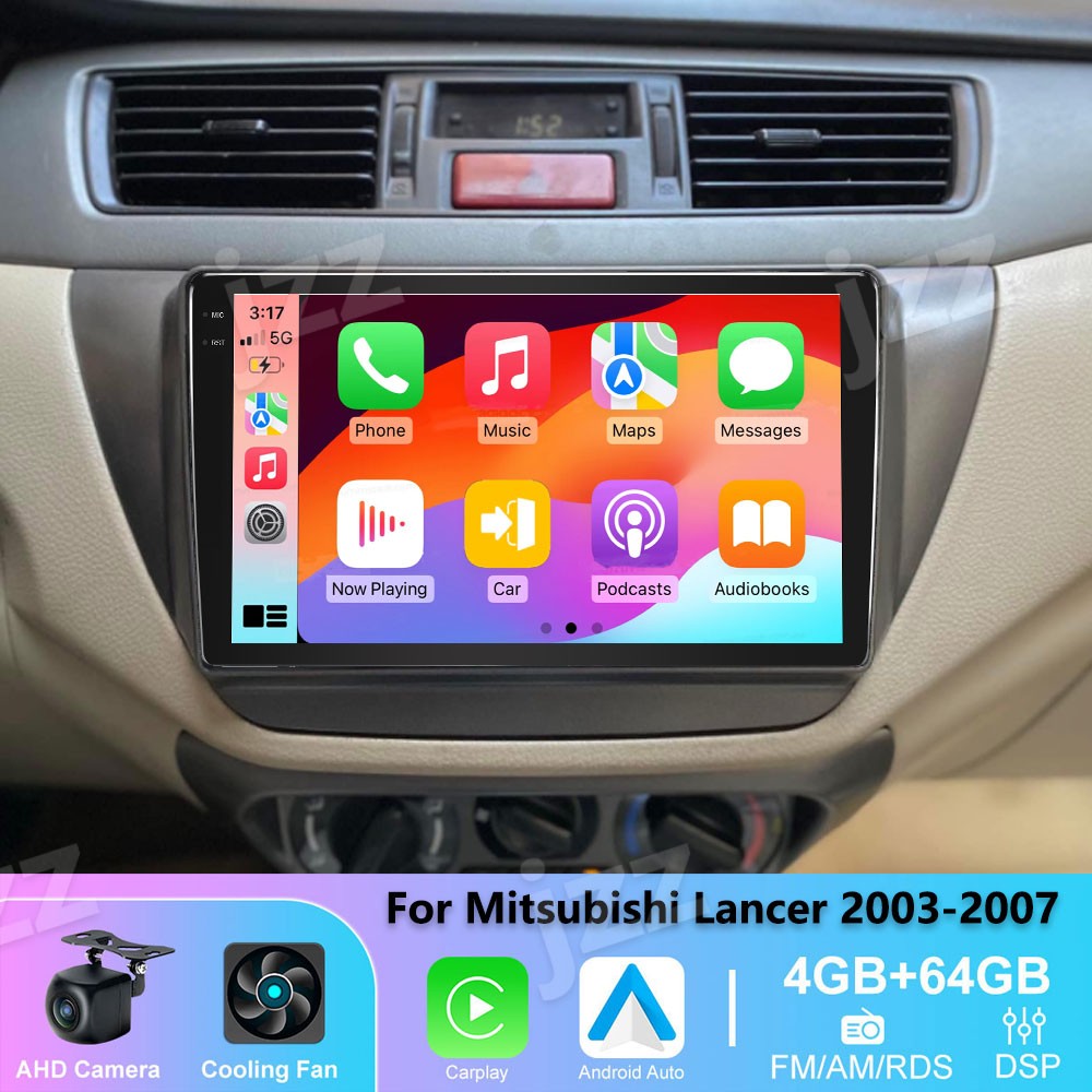 4-64GB Car radio Wireless Carplay Android auto For Mitsubishi Lancer 2003-2007