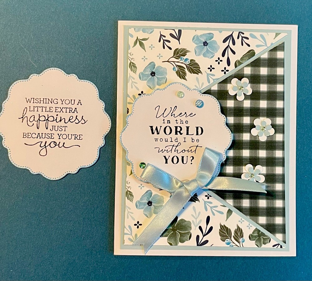 Stampin Up! Happiness & Where Be W/o U Framed Florets DSP 2 Designs Card Kit DIY