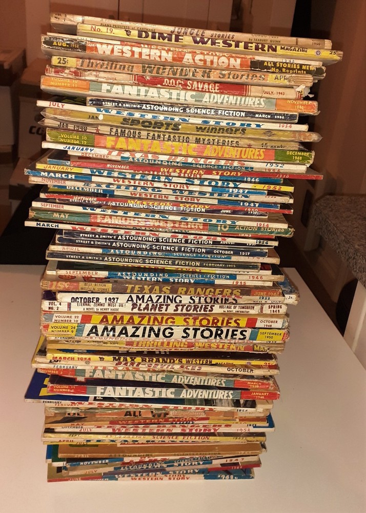 75x Huge VINTAGE PULPS COLLECTION lot UK USA 1930s-1950s Sci-Fi Western Horror
