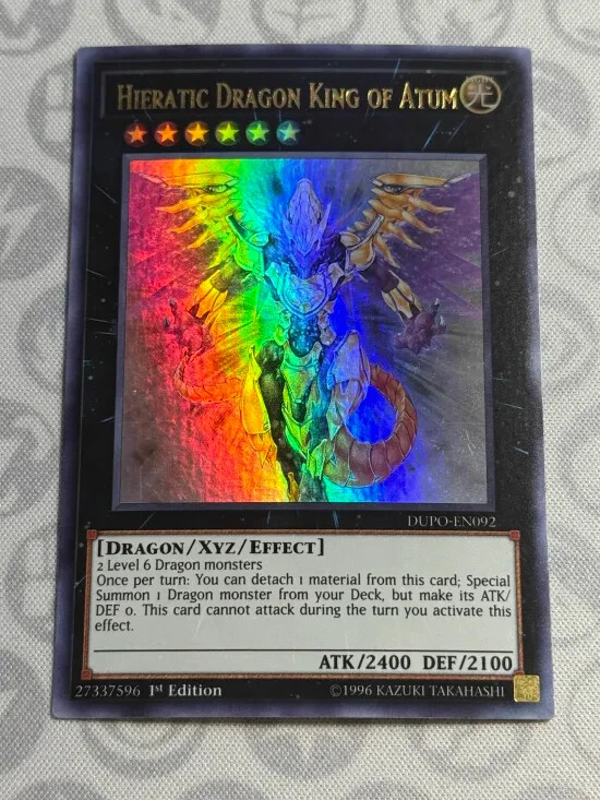 Hieratic Dragon King Atum DUPO-EN092 Ultra Rare NM Yugioh Card