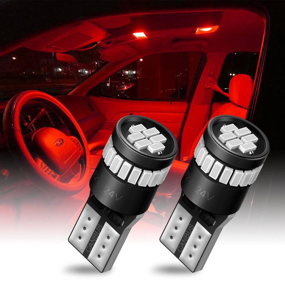 Pure Red T10 LED 2825 Inner 168 194 175 Tail Light Bulbs Super Bright 2821