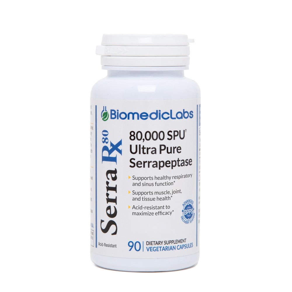 Serra-RX 80,000 SPU Serrapeptase - Limited TIME Offer - Enteric Coated-image