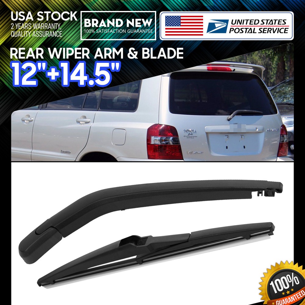 Soft rubber 12 and 14.5 inch OEM quality windshield rear wiper arm and blade replacement