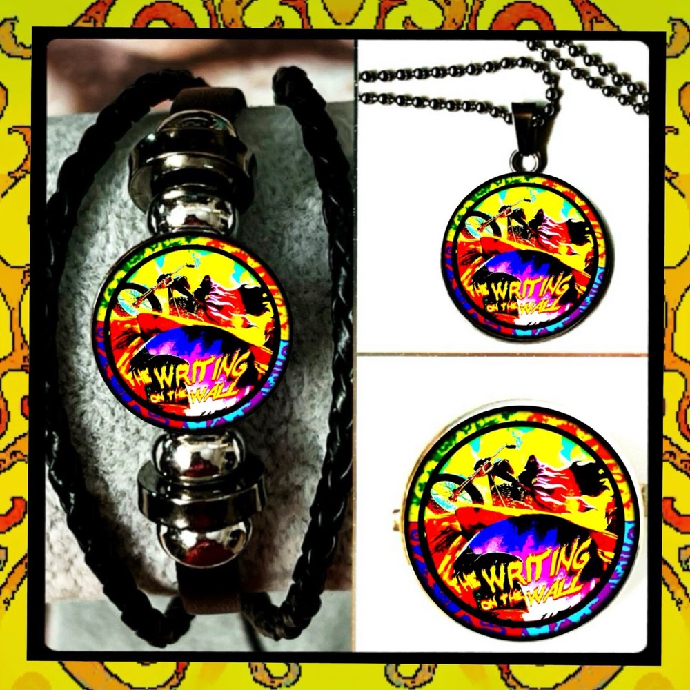 Iron Maiden The Writing on the Wall Bracelet Necklace Pin Set UK Inspired