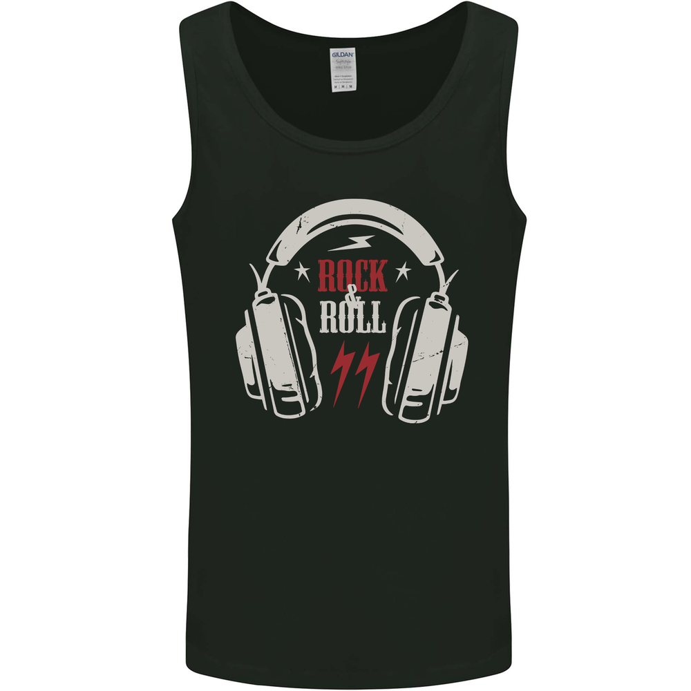 Rock n Roll Headphones Music Mens Vest Tank Top