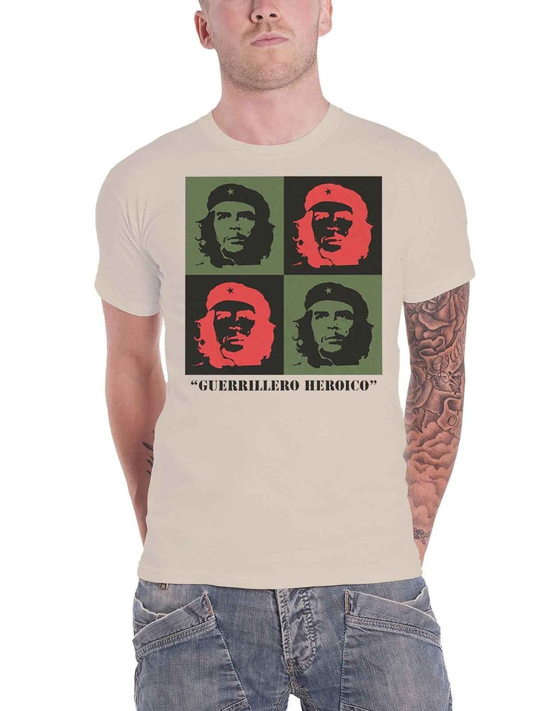 Che Guevara Cuban Revolution Official Mens Sand Block Portrait T-Shirt