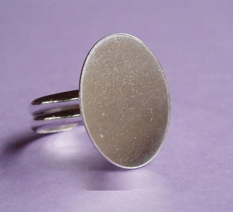 Solid 925 Sterling Silver Handmade Oval Pad Ring Blank Craft Base Gift for Women