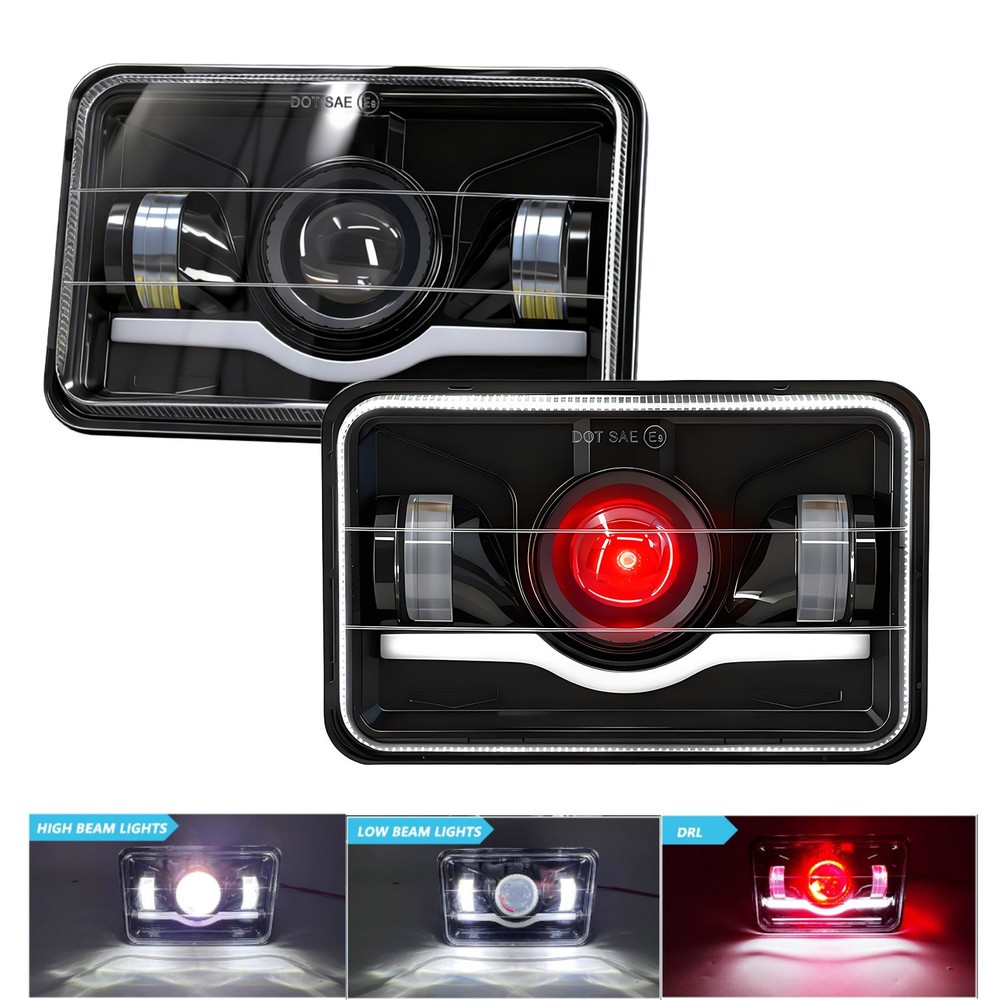For Pontiac Firebird Trans Am 1998 2000-2002+ 2PC 4x6'' LED Headlights H4 Hi/Low