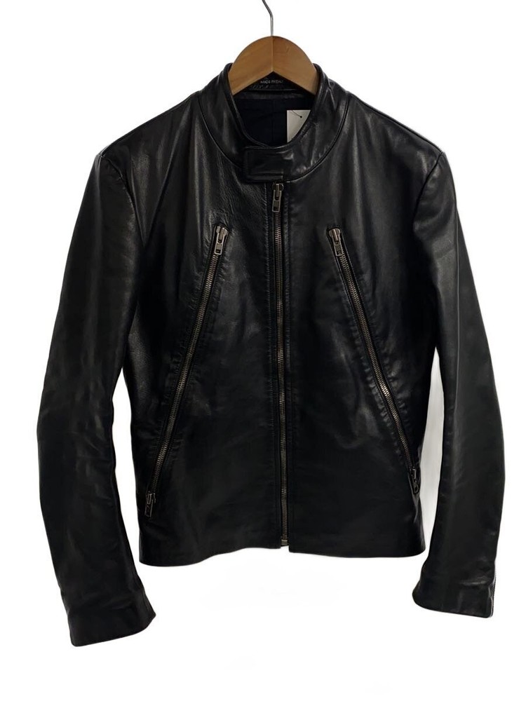 Maison Margiela 5Zip/8 Figure/Riders/Leather Jacket Blouson/44/Cowhide/Blk/ 337