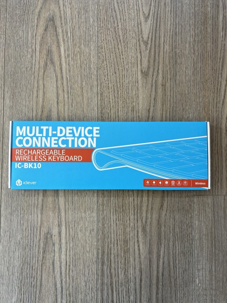 iClever IC-BK10 Wireless Bluetooth Keyboard Rechargeable Multi-Device Compatible