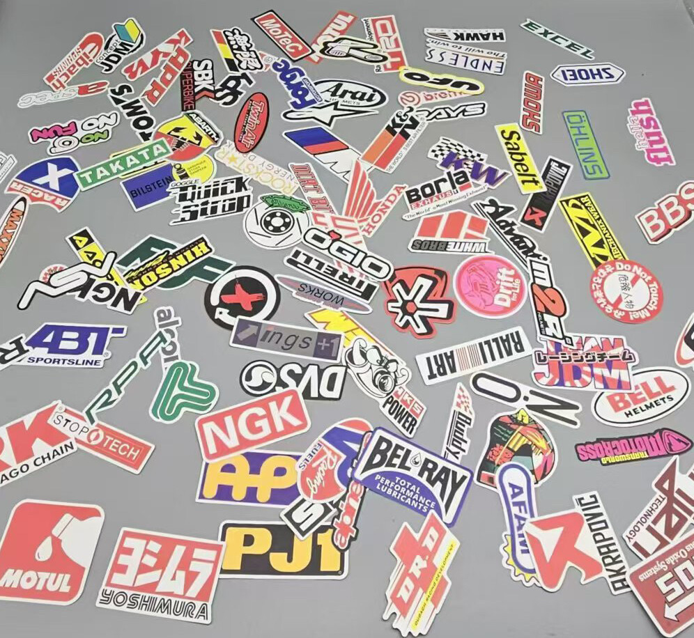 100PCS JDM Stickers Pack Vinyl Car Motorcycle Racing Motocross Helmet Decals Lot
