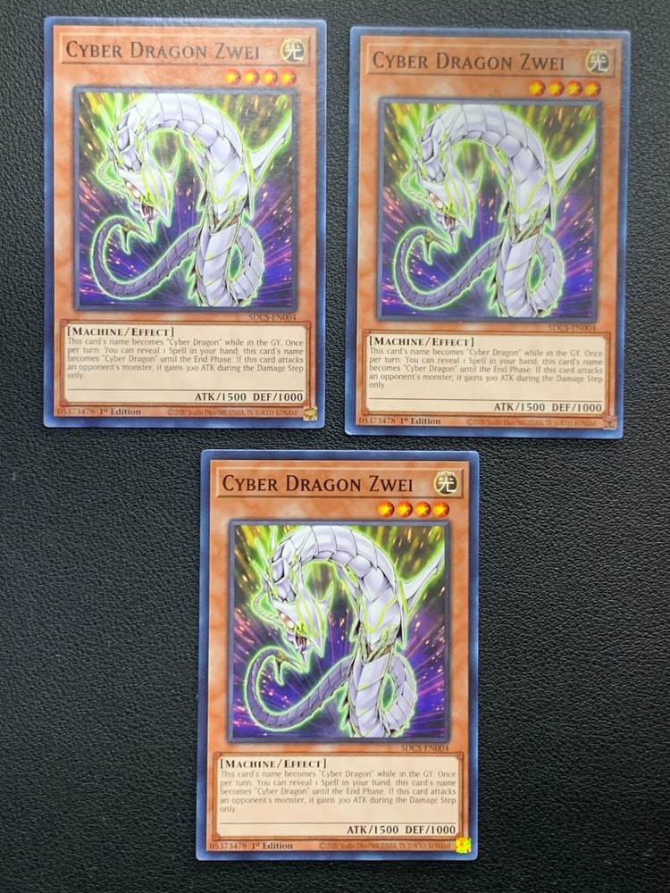 3x Cyber Dragon Zwei SDCS-EN004 1st Ed Yu-Gi-Oh Card