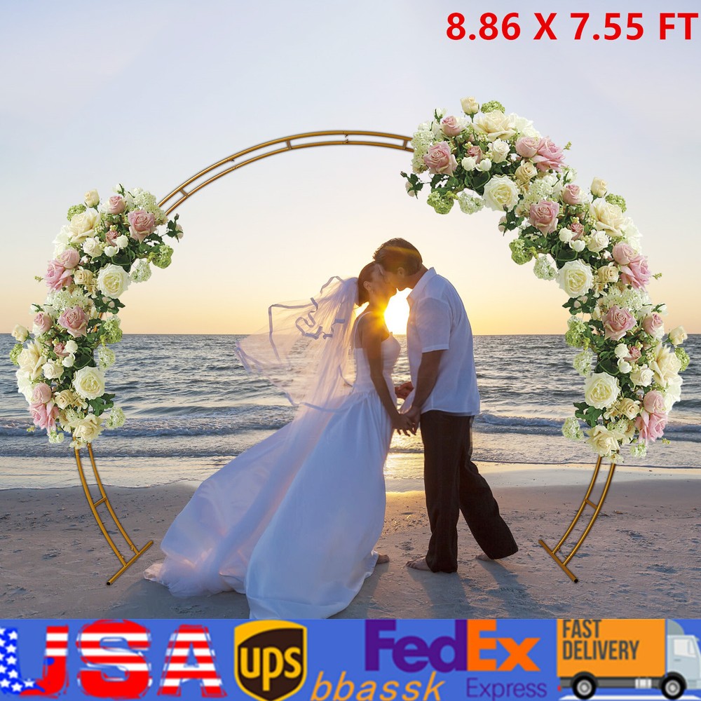 Metal Wreath Arch Flower Frame for Weddings Parties Backdrop Stand USA
