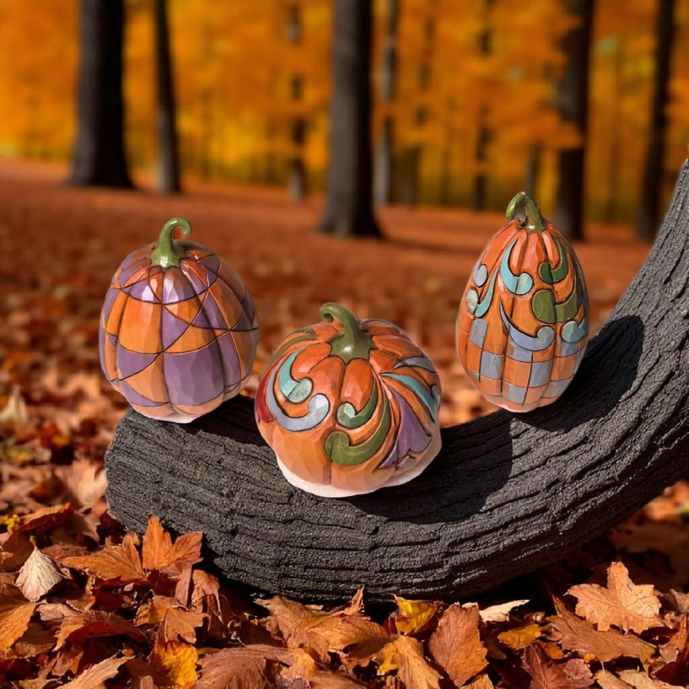 Jim Shore Straight From The Patch 3-Piece Fall Pumpkin Set