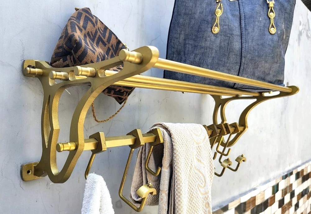 French Rack Luggage Train Wall Mounted vintage Style Rack