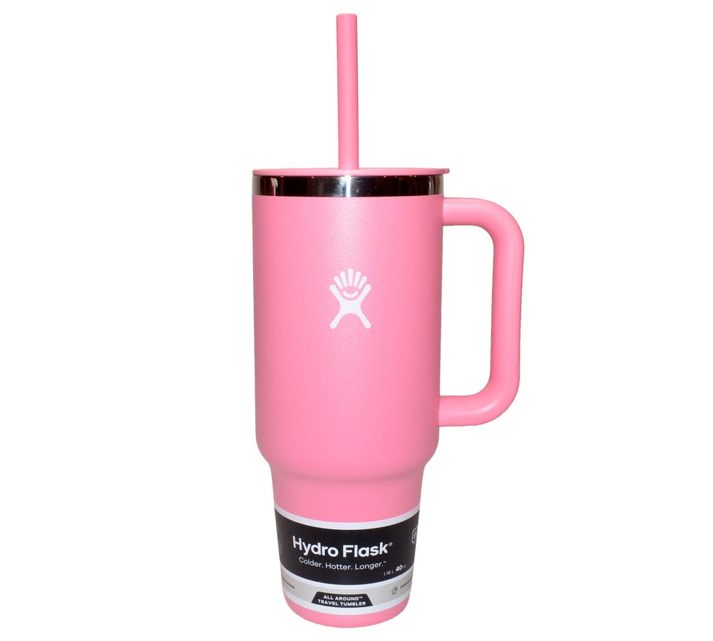 New Hydro Flask 40oz All Around Travel Stainless Steel Tumbler - Camellia Pink
