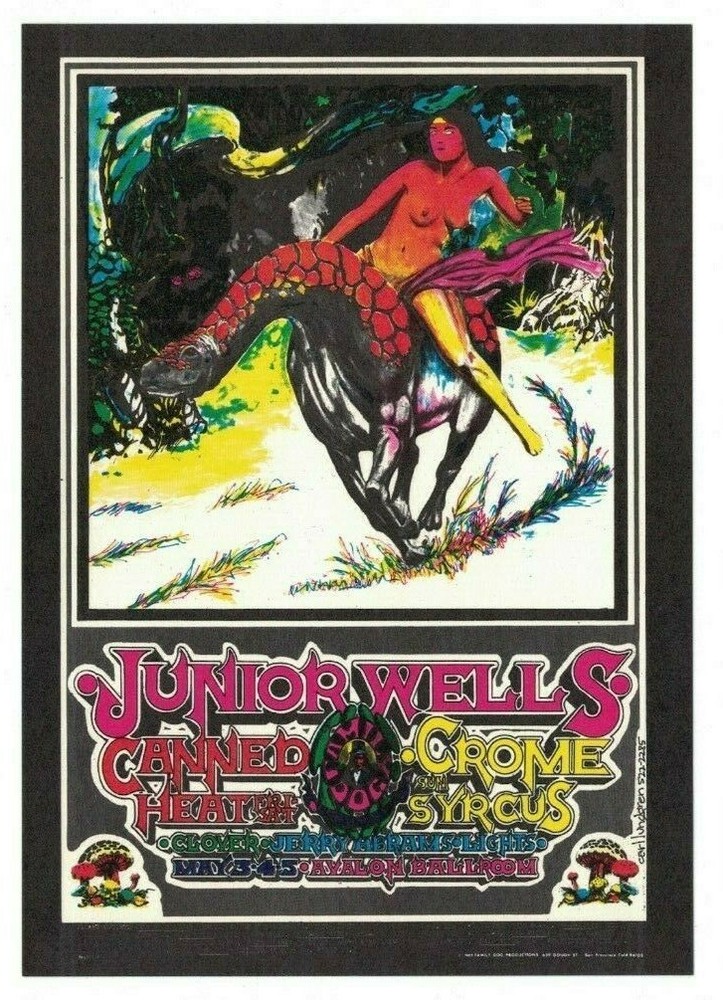 1968 Canned Heat Chrome Syrcus Avalon Family Dog Postcard FD-117 N/M B-15