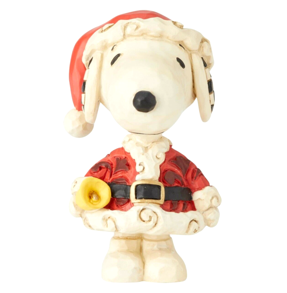 SALE Jim Shore Peanuts Snoopy Santa Dog Jingle Bell Christmas Figurine