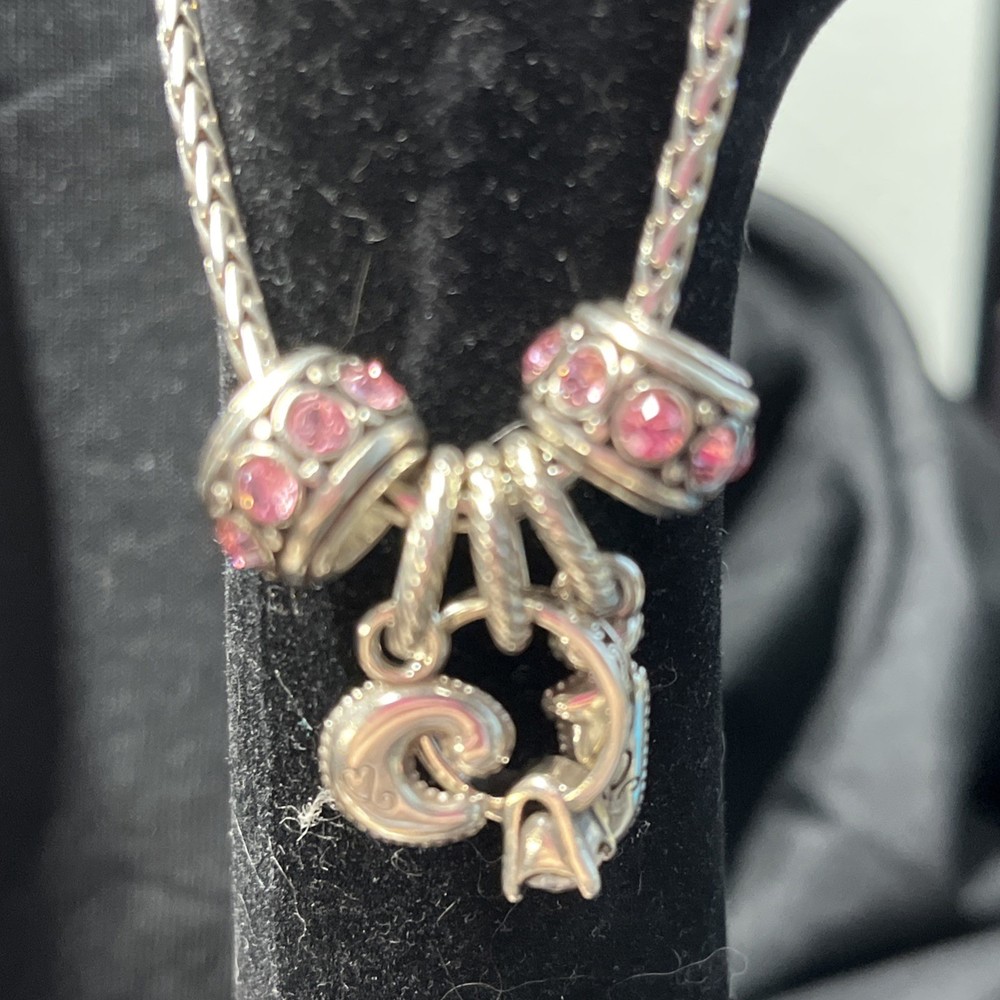 Brighton Silver Whimsical Vintage Style Charm Bracelet 7 or 8 Inch
