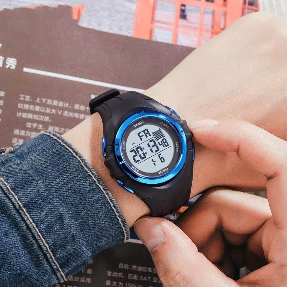 Multicolor Dual-time Outdoor Sports Electronic Watch for Students
