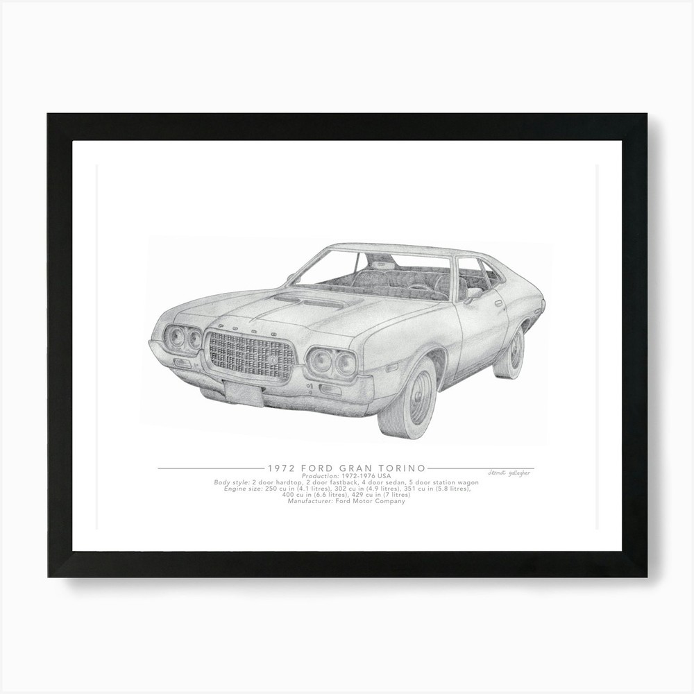 Ford Gran Torino Art Print Framed Wall Art Poster Canvas Print Picture