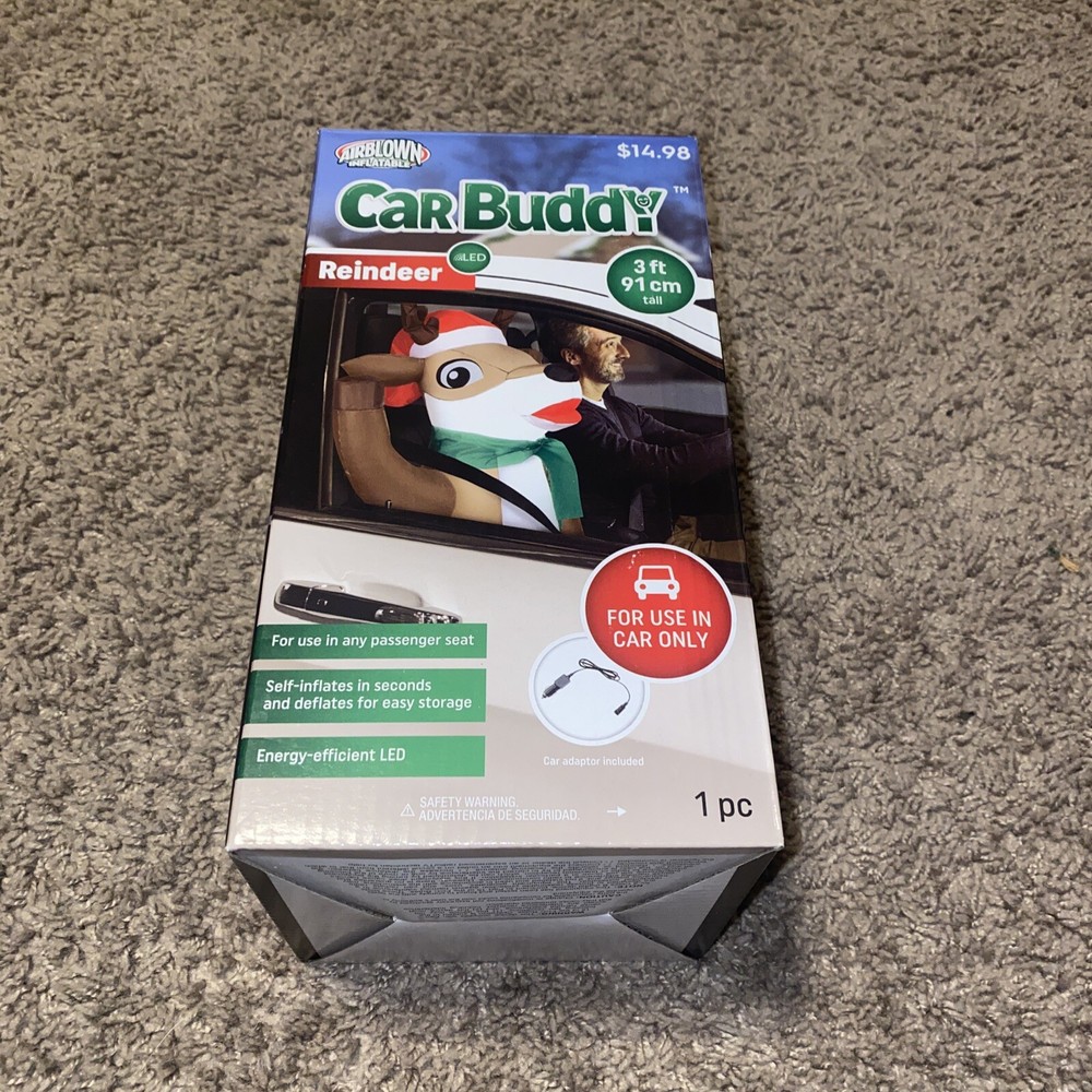 Gemmy Airblown Inflatable Reindeer Car Buddy 3Ft Energy Efficient LED Brand NEW!