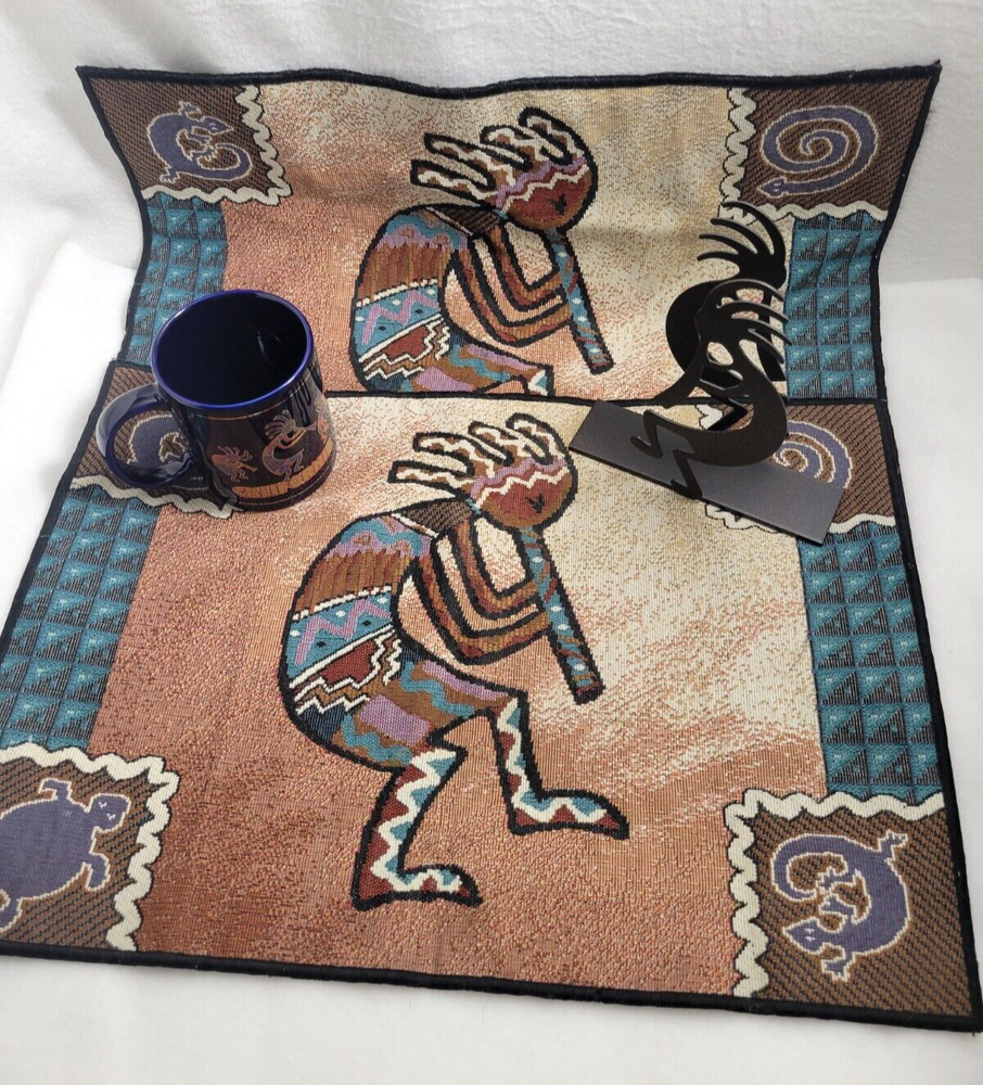 Lot 4 Southwestern Kokopelli Cup Placemats Napkin Holder California 10 oz