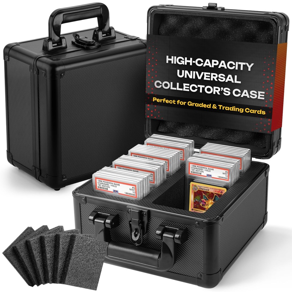 Graded Card Storage Box, Trading Card Case for PSA Graded Pokemon Cards, Spor...