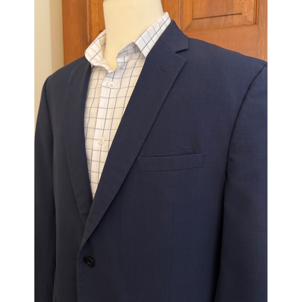 Jos. A. Bank Slim Fit Wool Blazer Mens 46R Blue Two-Button Sport Coat Jacket