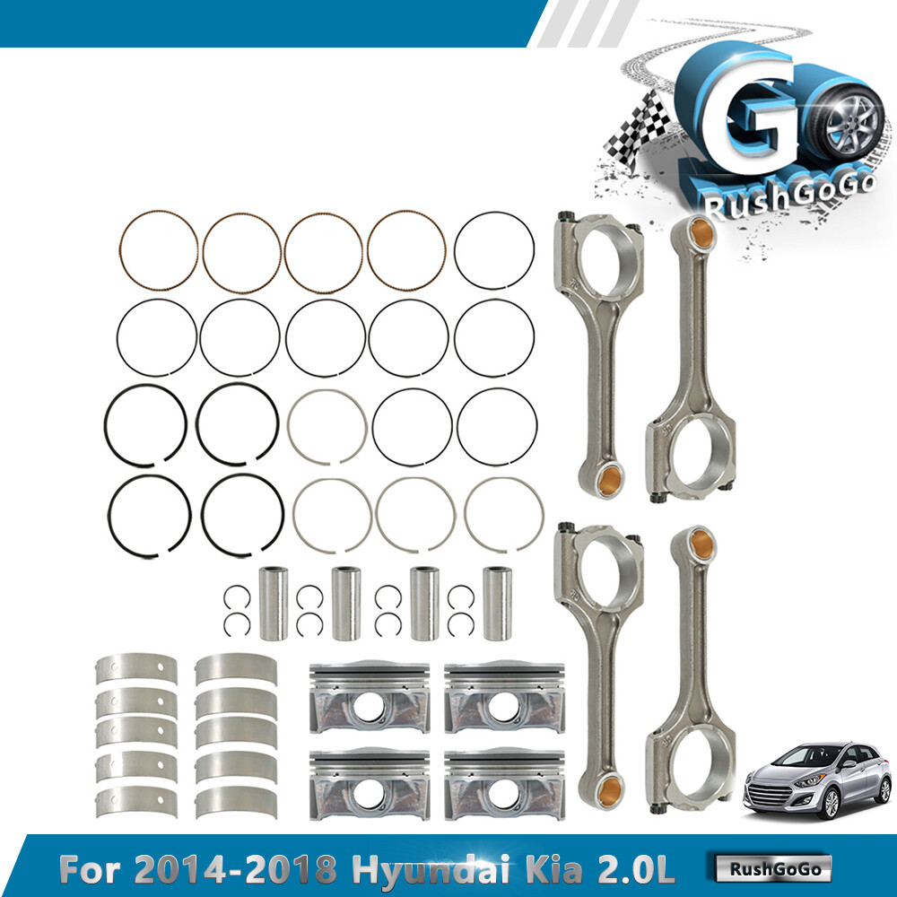 2014-2018 Hyundai Kia Engine Rod & Main Bearings Piston Kit Set
