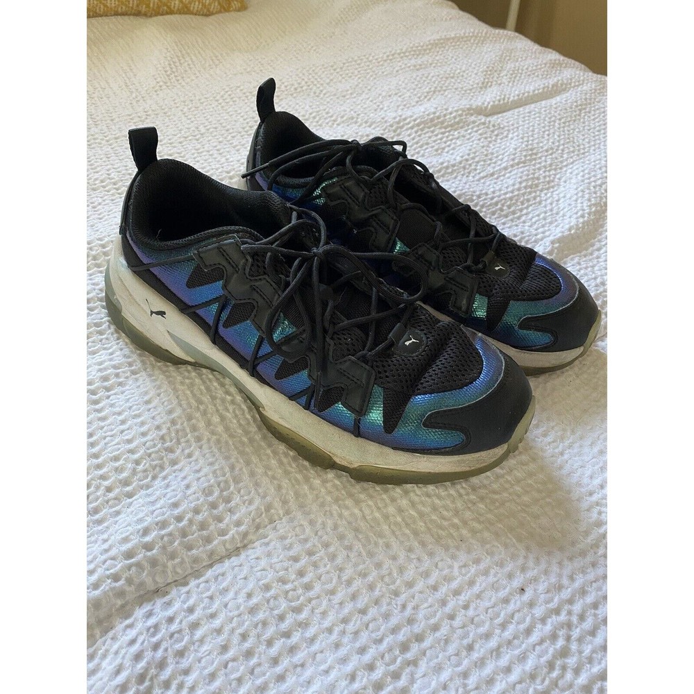 PUMA LQD Cell Omega Iridescent Black White Men's Size 10.5