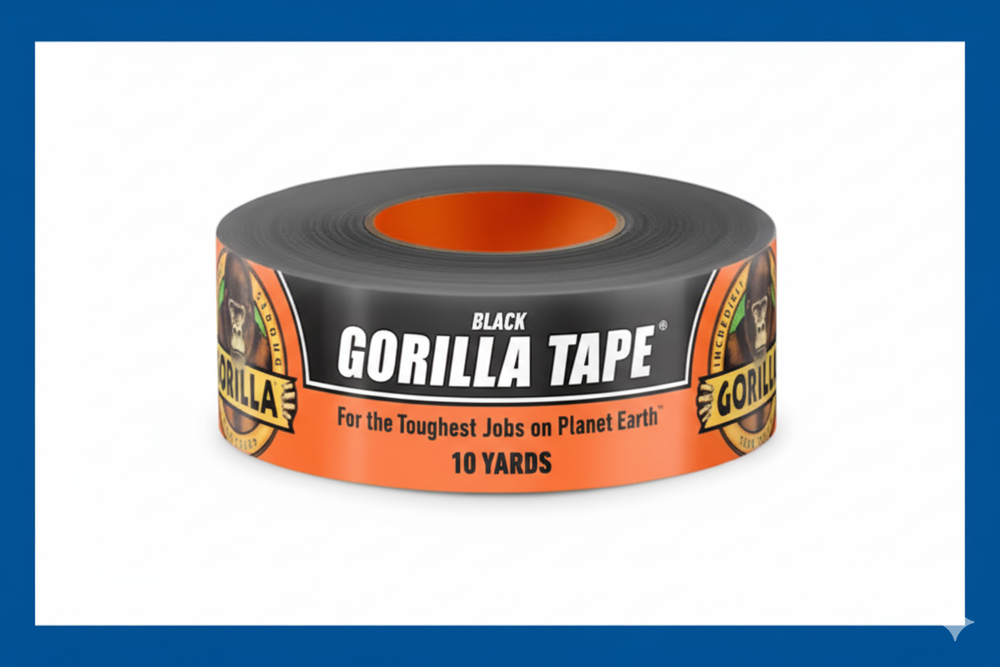 Heavy Duty Black Duct Tape Gorilla Tough Weather Resistant Large 10 Yard Roll