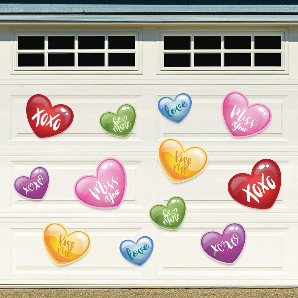 Valentine's Day Garage Decoration Magnets Stickers Colorful Heart Refrig
