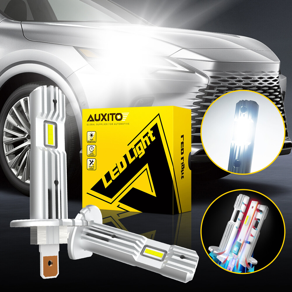 2X AUXITO ERROR FREE H1 LED Headlight High Low Beam Bulb Kit 100W 20000LM 6500K