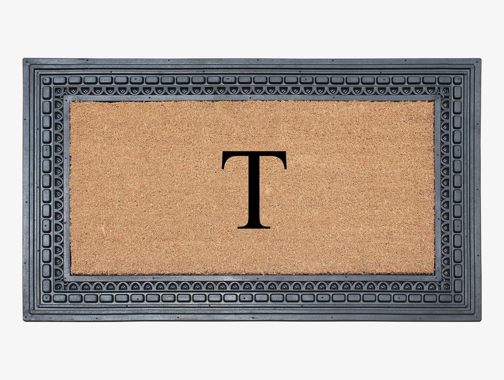 A1HC Premium Natural Rubber and Coir Monogrammed Doormat - 23x38 Inches - Perfect for Front Door Entryway - Anti-Slip, Durable, and Stylish Welcome Mat for Homes