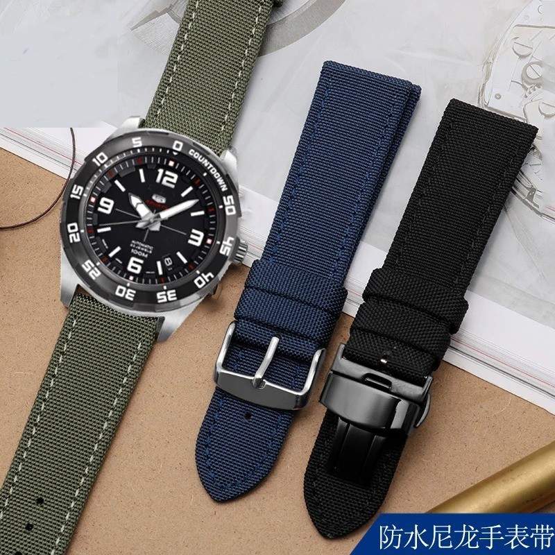 Nylon Leather Watch Strap 18-22mm Waterproof Canvas Omega Seiko Rolex Cartier