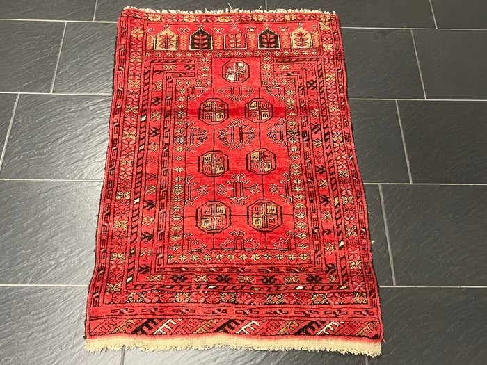 Living room hand knotted Oriental carpet Afghan Mauri 110 x 77 cm carpet rug