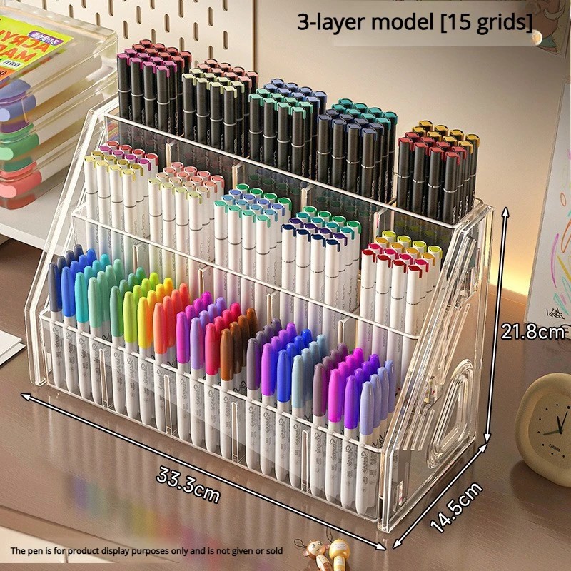 Large Acrylic Desk Divider Pencil Organizer – Marker, Watercolor, Stationery Rac